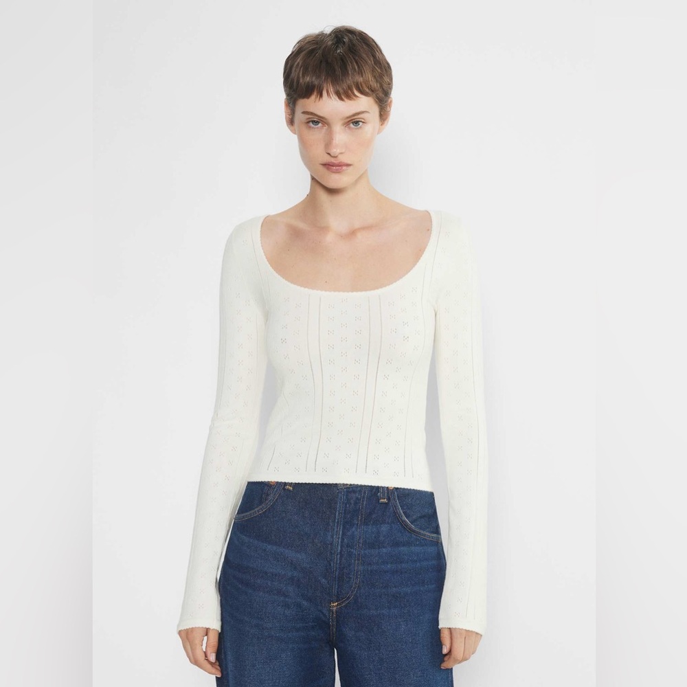 245 - Sunday Best Cream Scoop Neck Knit Sweater